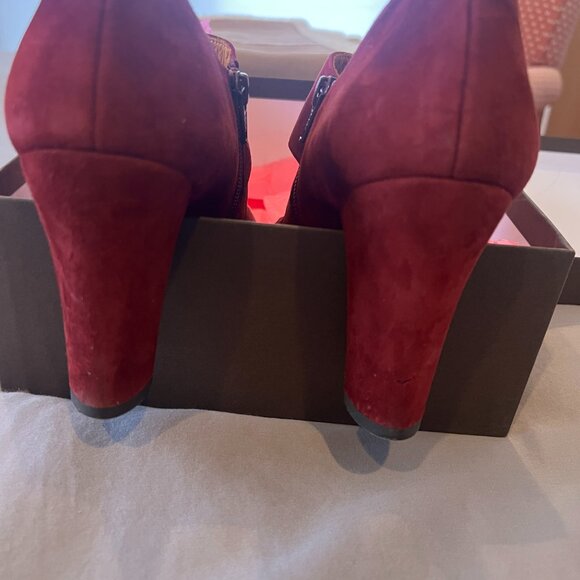 Chie Mihara CANTOS Garnet Red Suede Shoes EU Size 39.5 - Picture 4 of 7